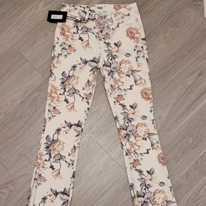 Floral denim jeans
